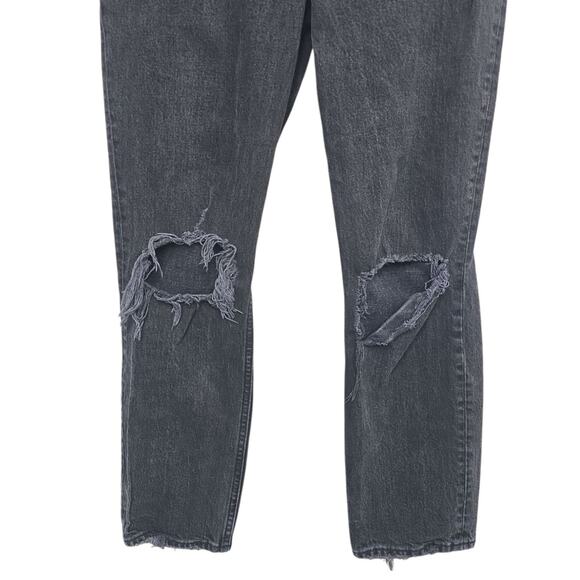 Abercrombie & Fitch Jeans 90s Straight Ultra High Rise Black Size 26 2S Short - Picture 9 of 11